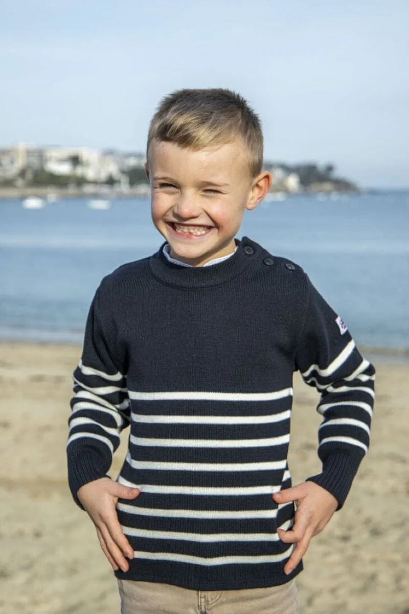Pull enfant Marine Ecru - Image 3