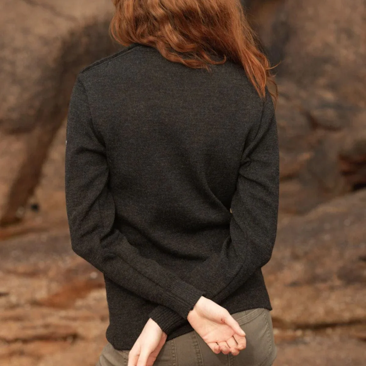 Pull femme gris anthracite - Image 3