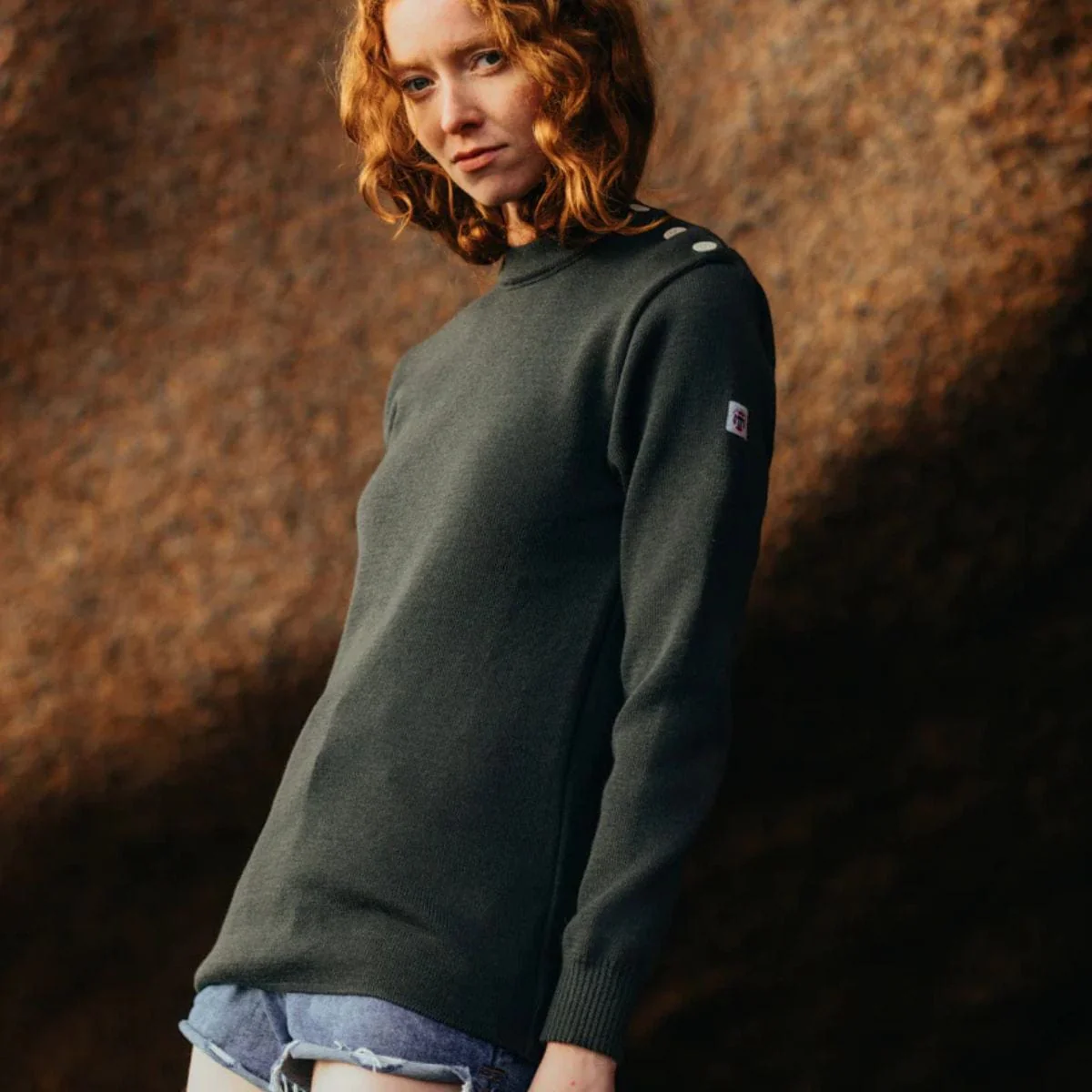 Pull marin femme kaki
