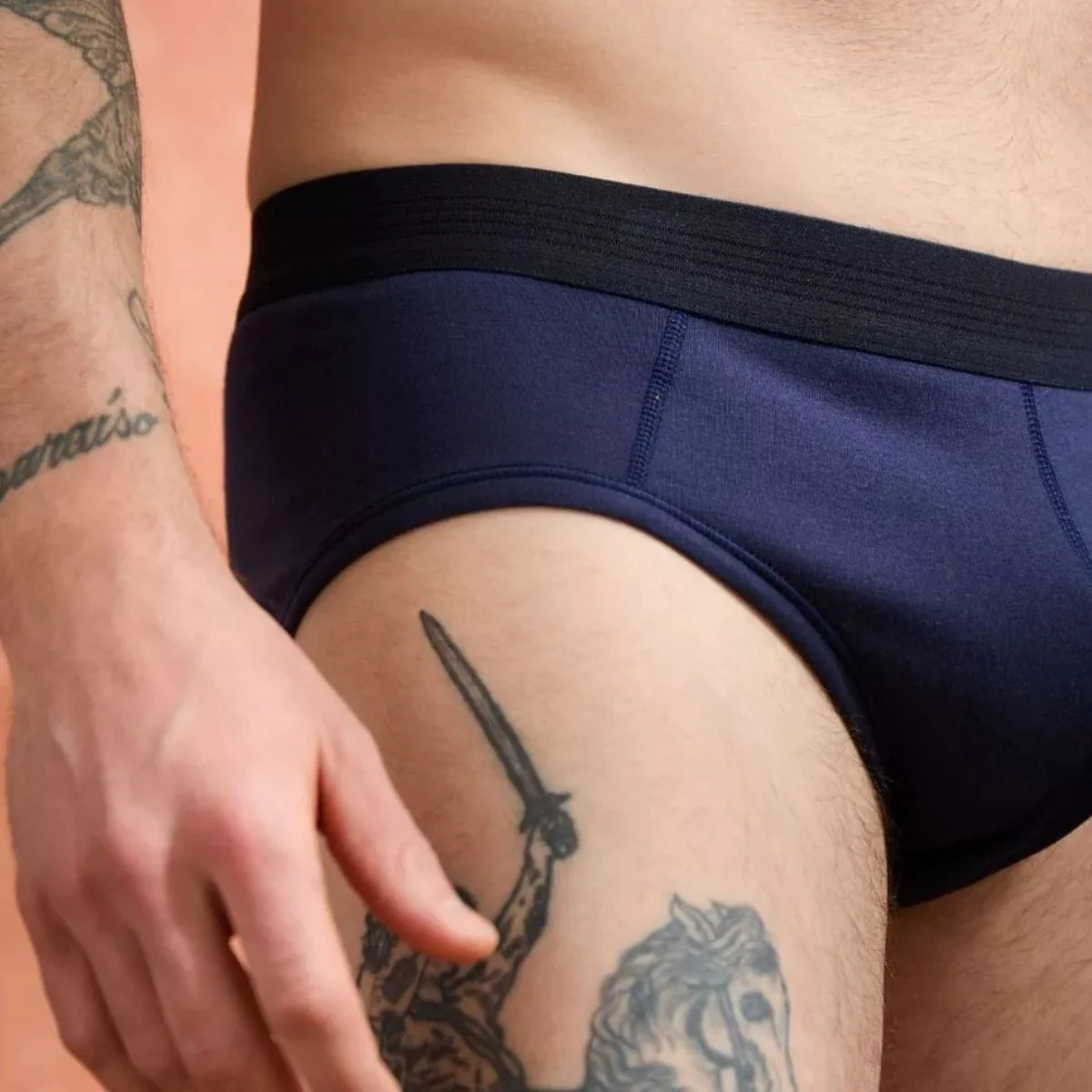 Slip homme coton modal Marine - Image 3