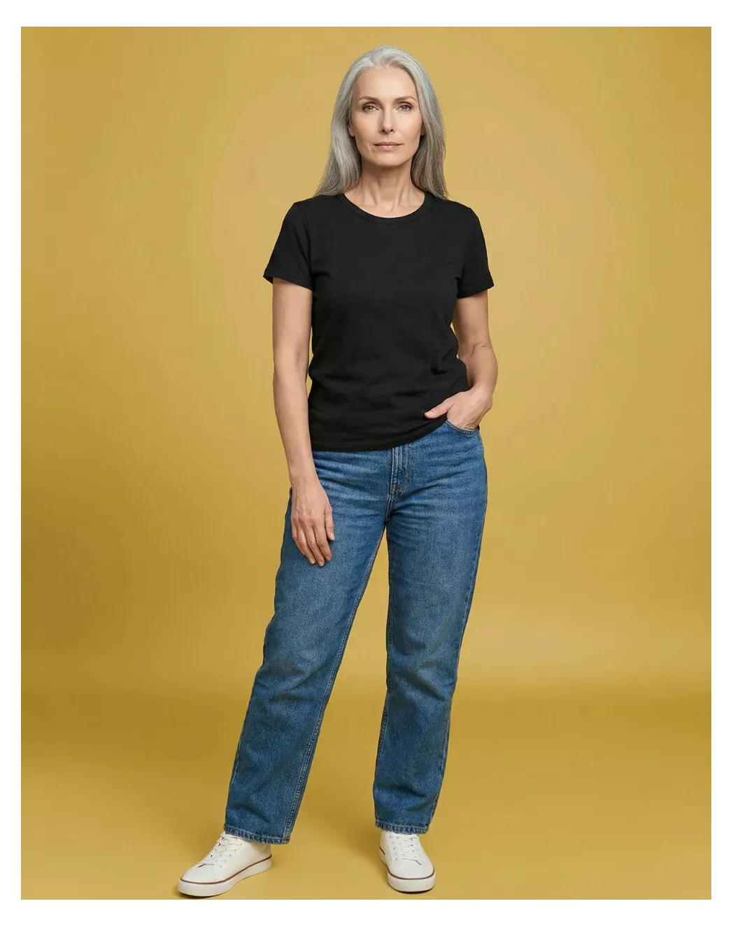T-shirt en lin femme Noir - Image 3