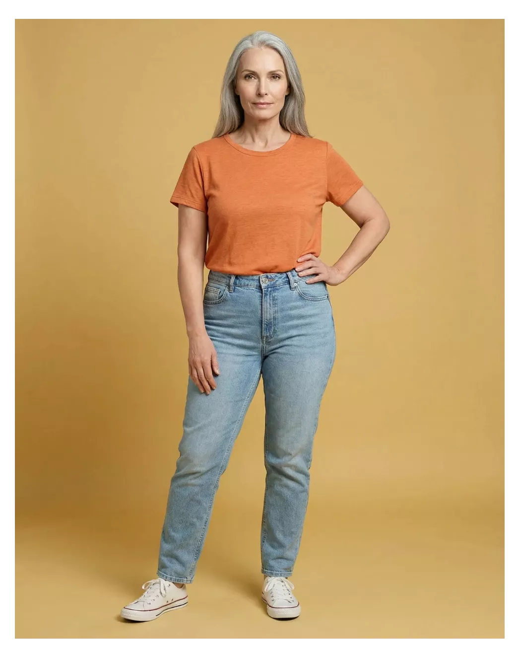 T-shirt en lin femme Orange Mandarine - Image 5
