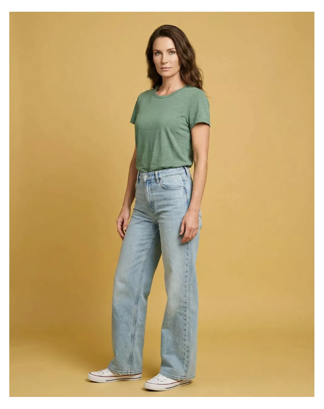 T-shirt en lin femme Vert - Image 3