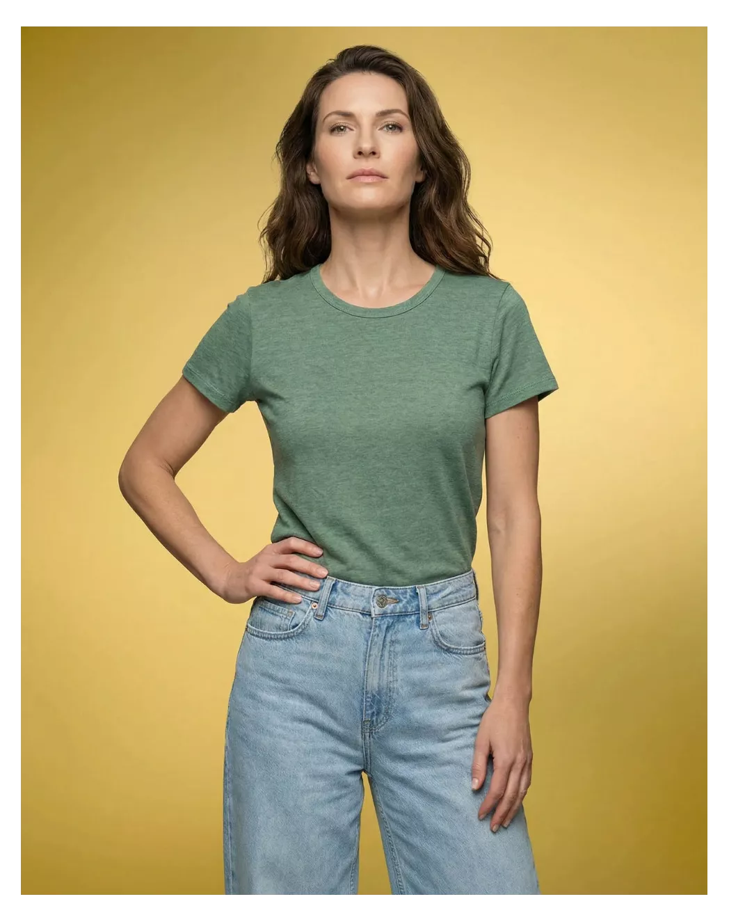T-shirt en lin femme vert - Image 4