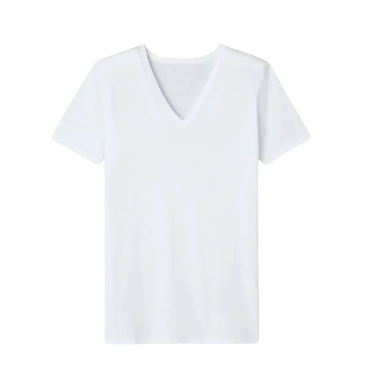 T-shirt homme Col V Blanc - Image 2