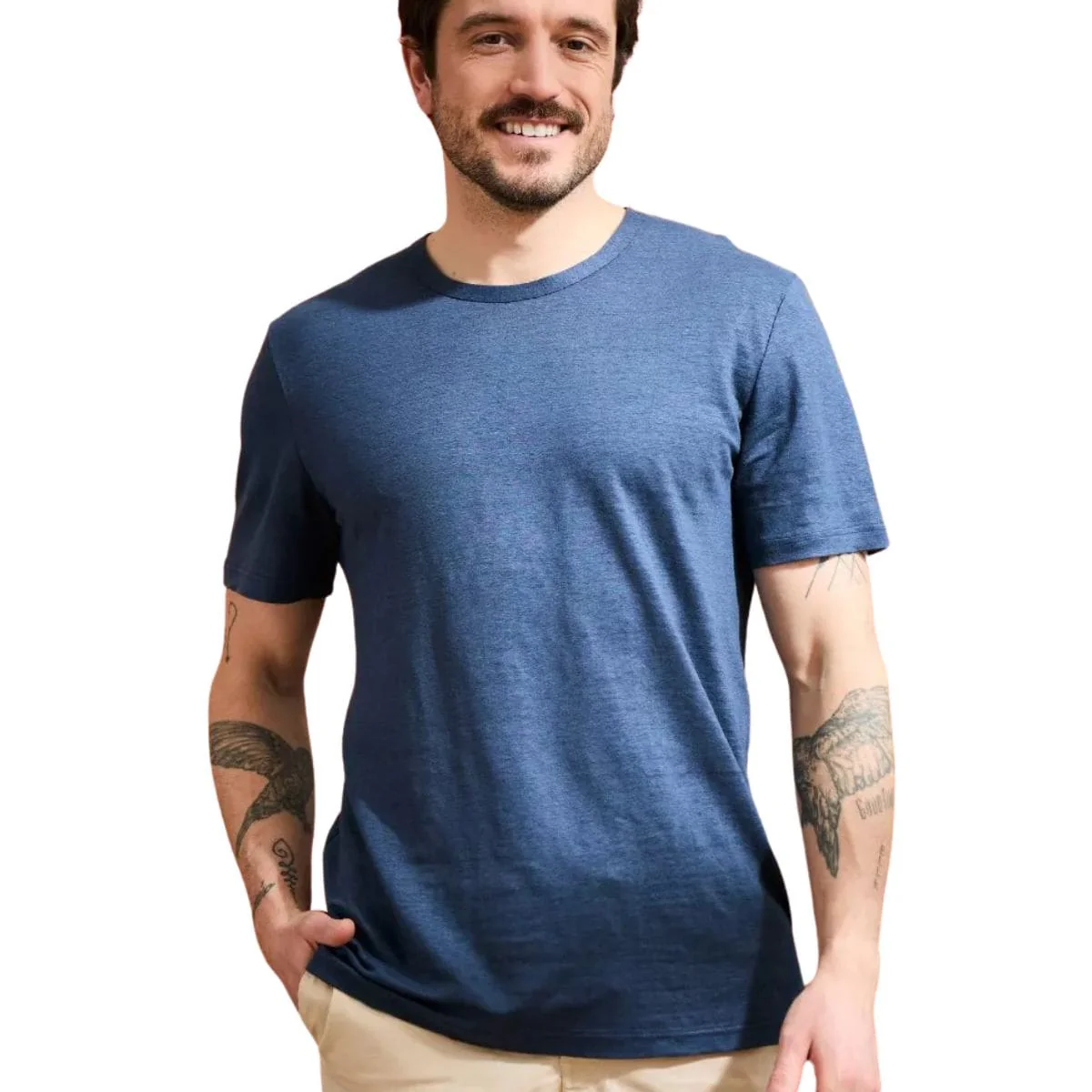 T-shirt en lin homme Marine - Image 4