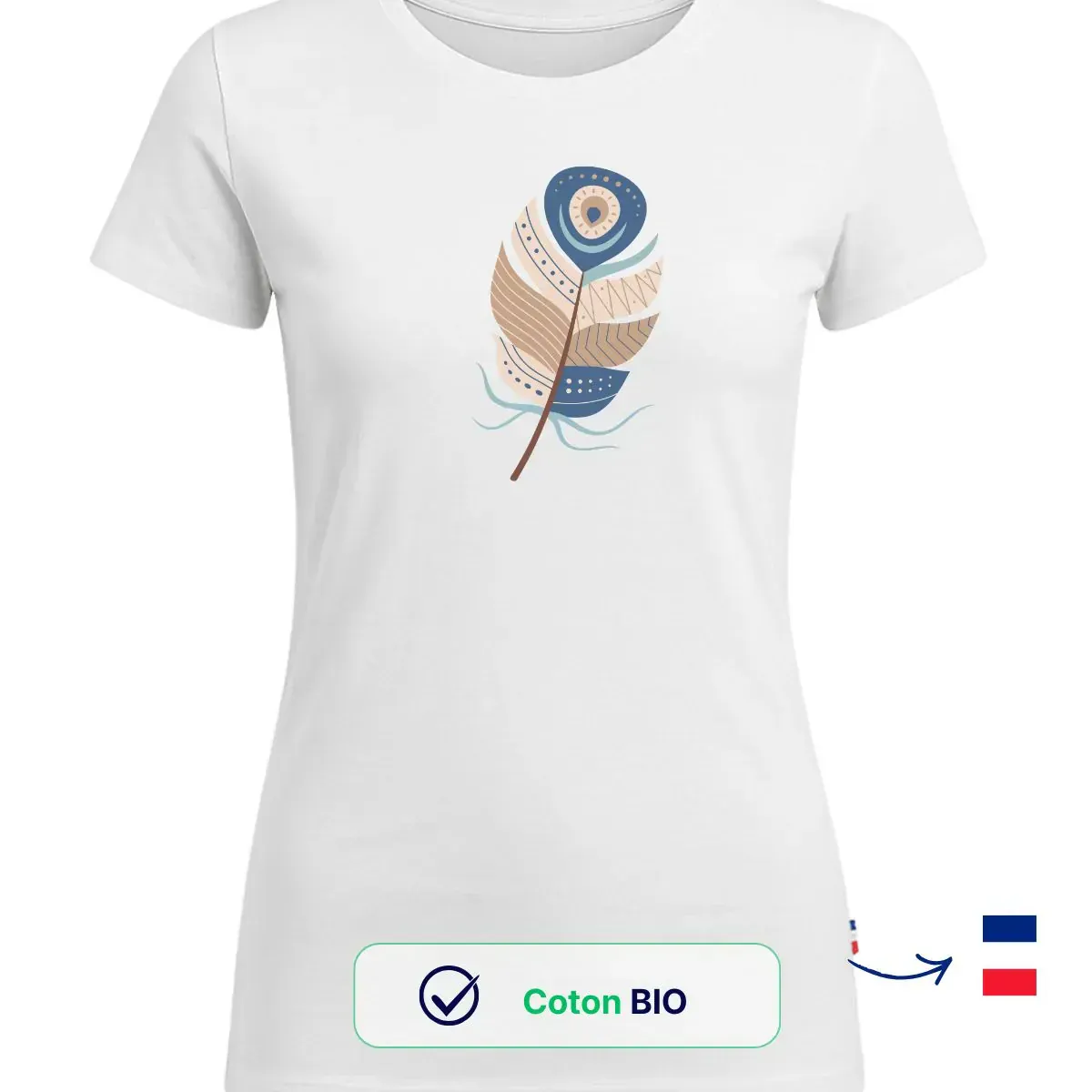 T-shirt femme blanc | PLUME - Image 2