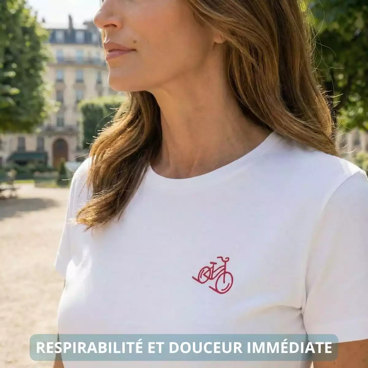 T-shirt femme blanc | Vélo Cœur - Image 3