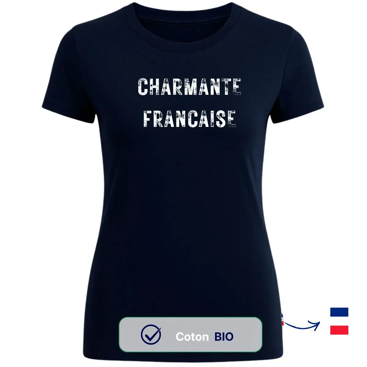 T-shirt femme bleu | CHARMANTE FRANÇAISE - Image 2