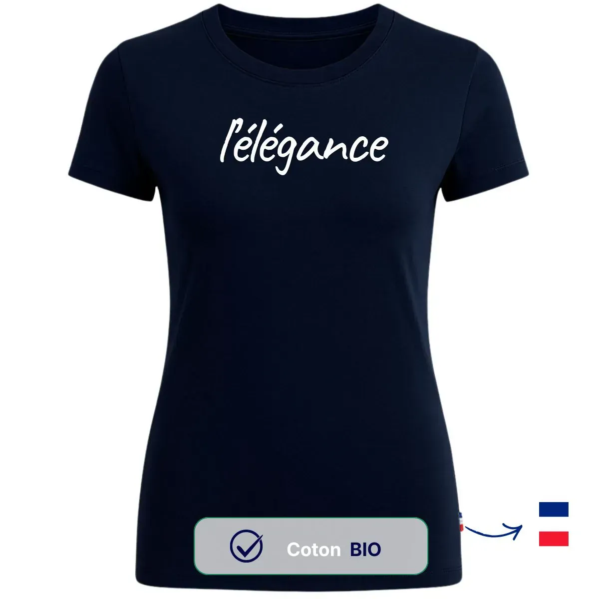 T-shirt femme bleu | L'ELEGANCE - Image 2