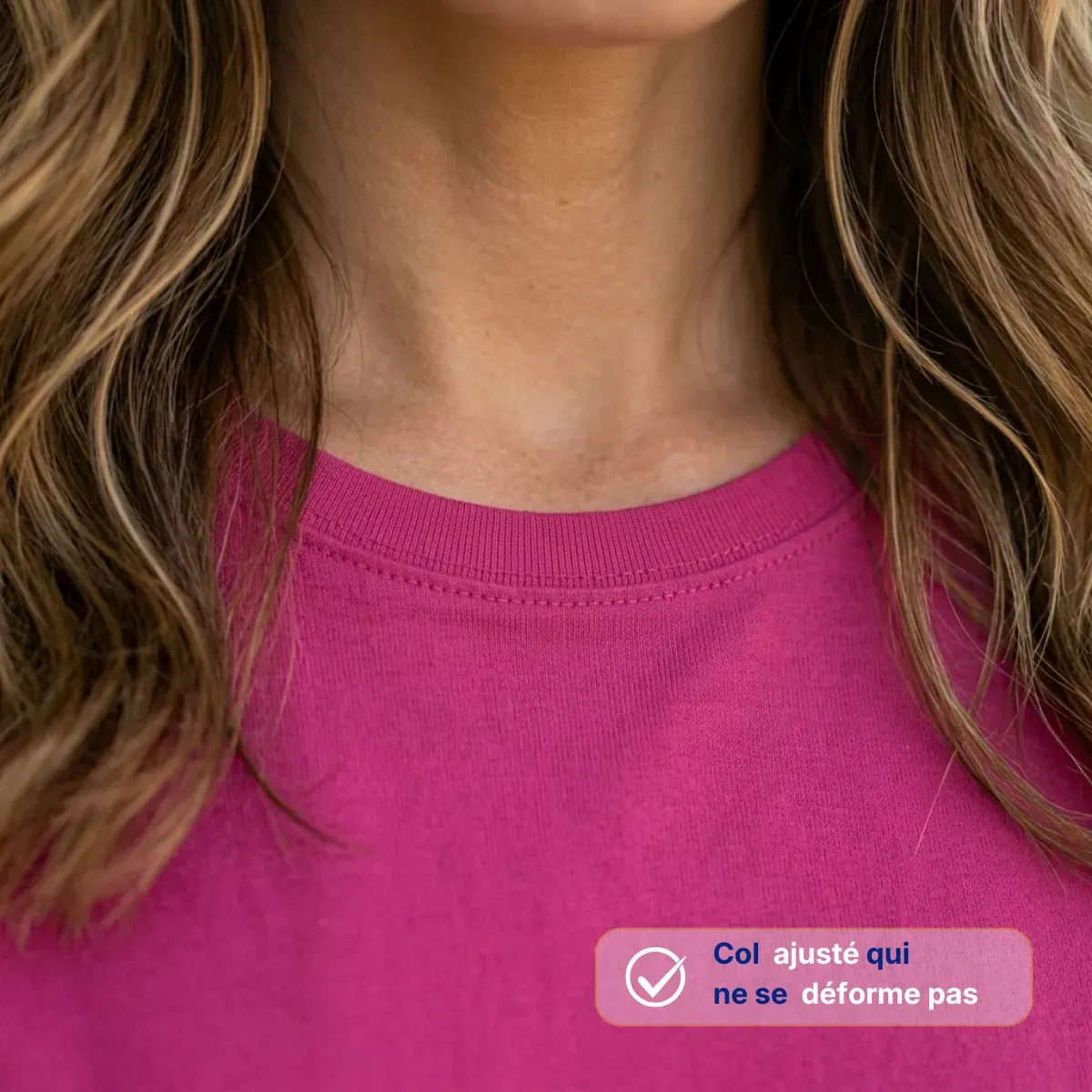 T-shirt femme rose | CHARMANTE FRANÇAISE - Image 3