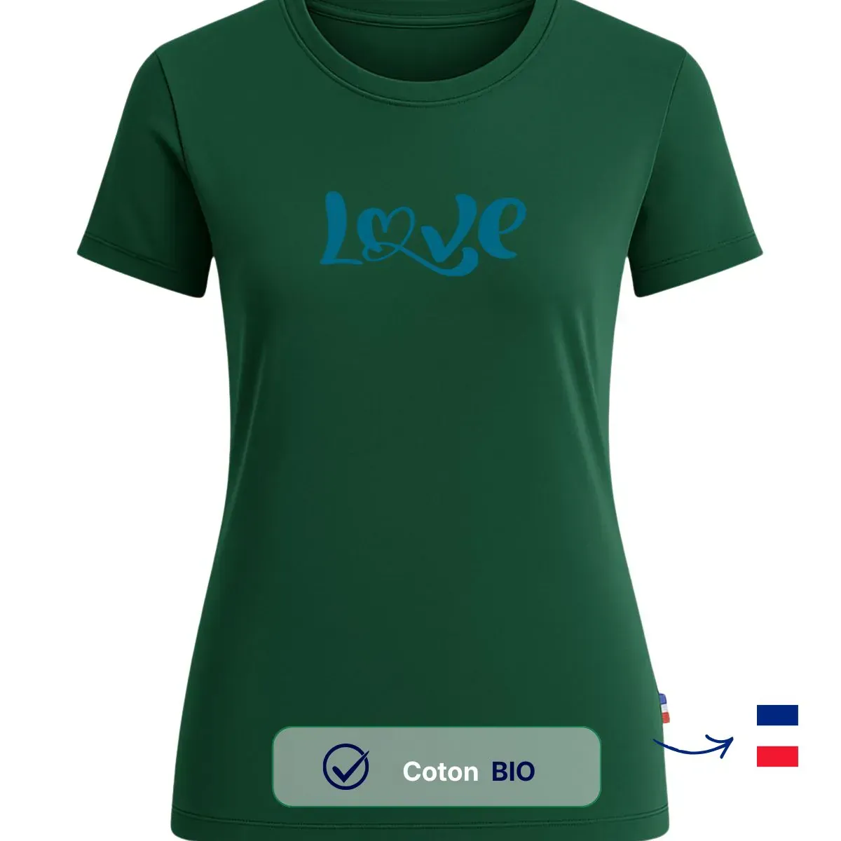 T-shirt femme vert | LOVER - Image 3