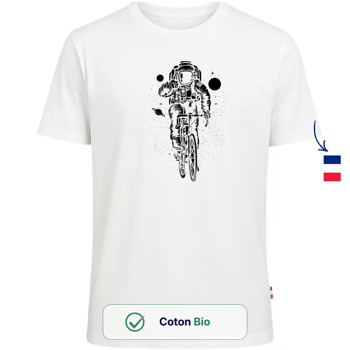 T Shirt Homme Blanc | Astronaute - Image 2