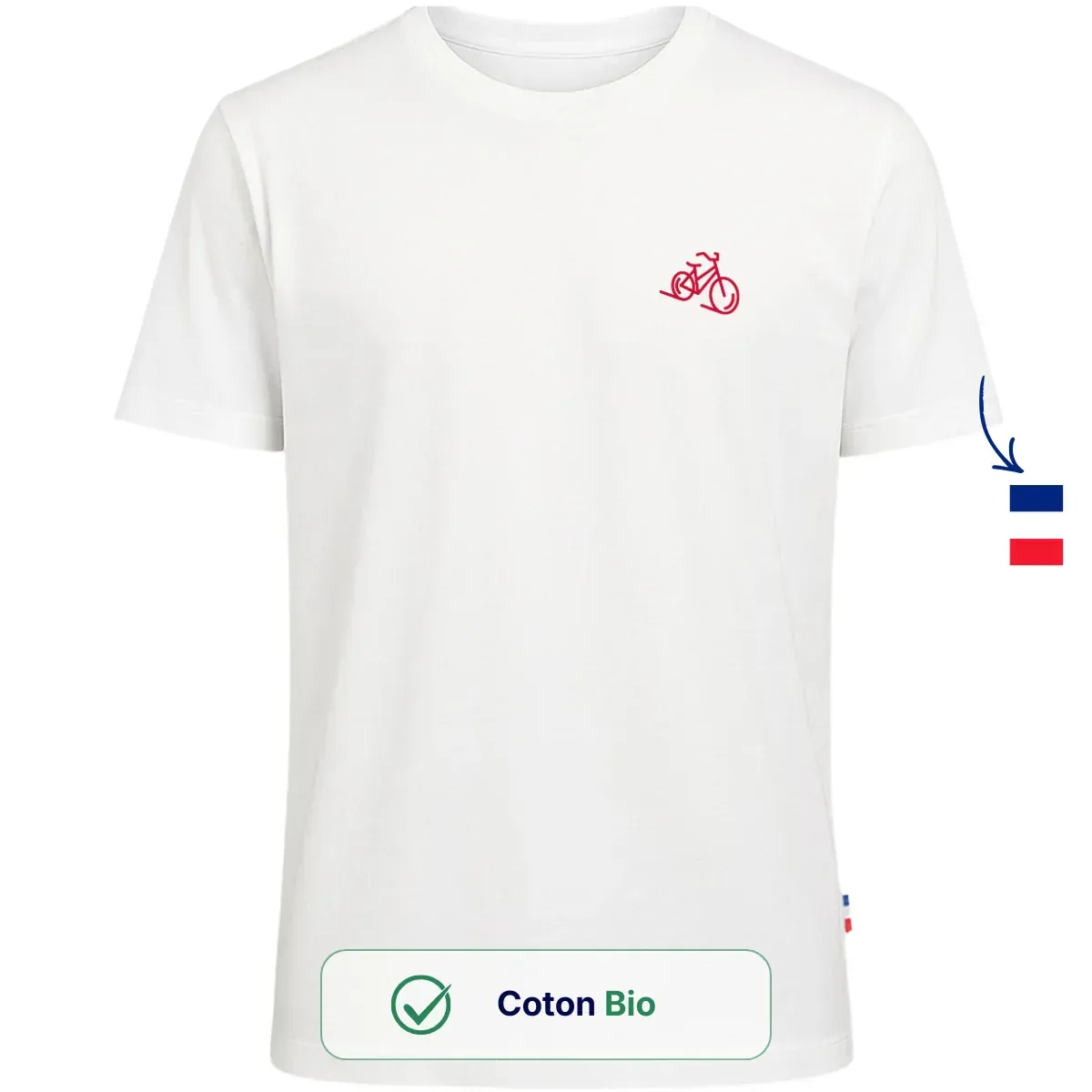T-shirt Homme blanc | Vélo coeur - Image 2