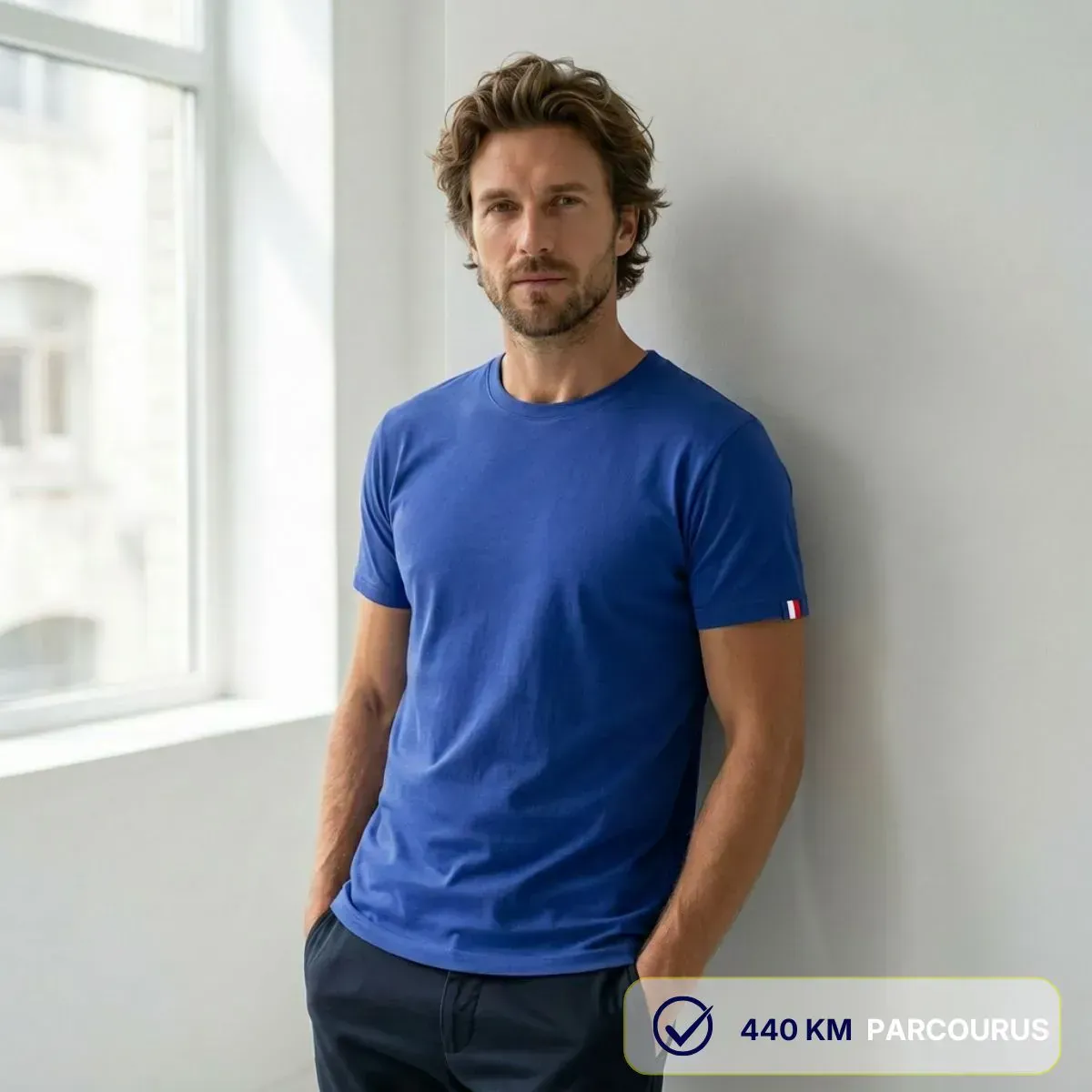 T-shirt homme bleu roi