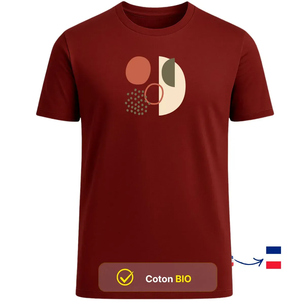 T-shirt Homme Bordeaux | TERRA - Image 3