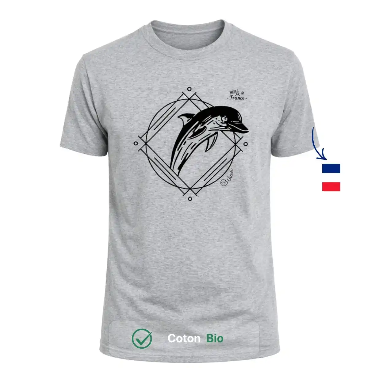 T-shirt Homme gris | Dauphin - Image 2