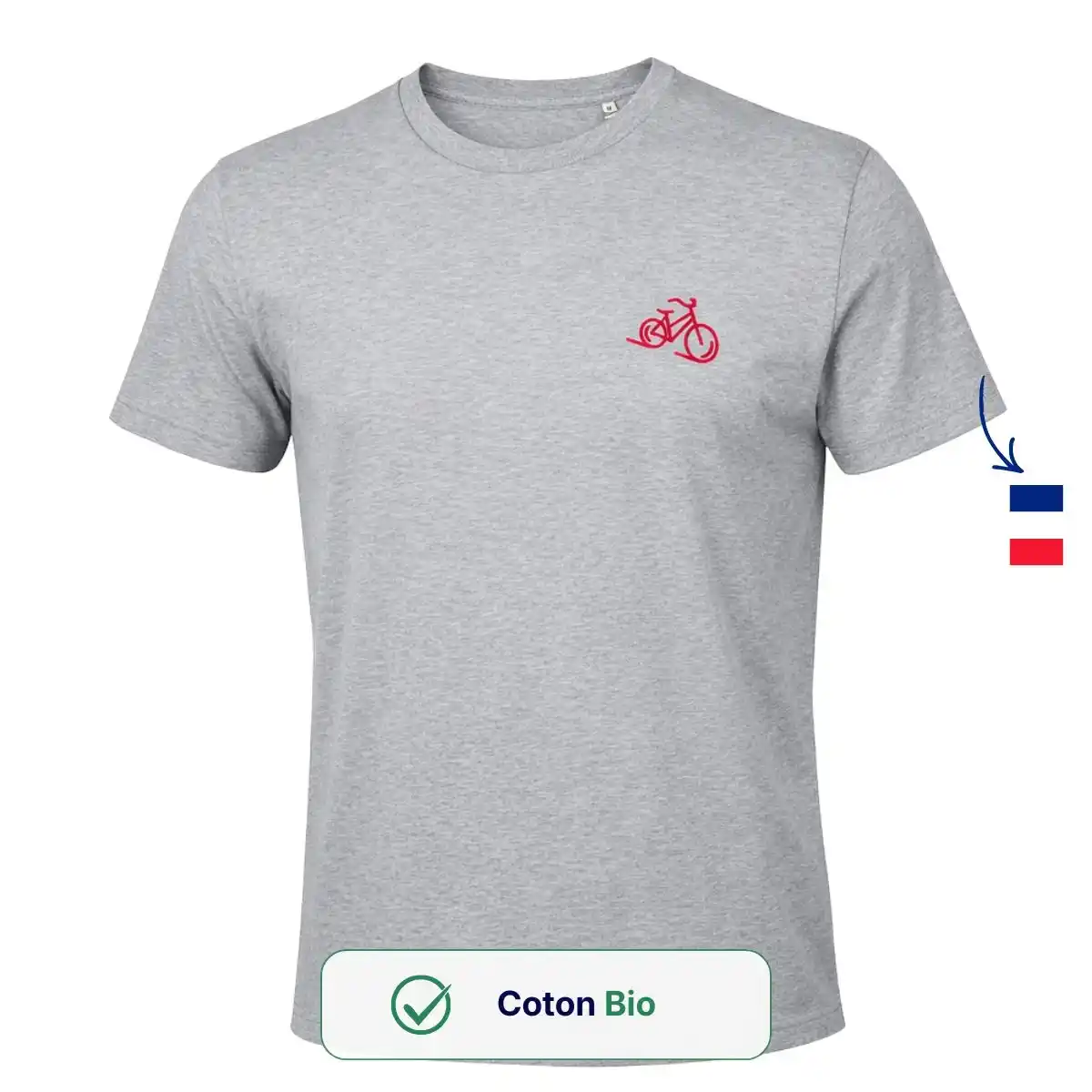 T-shirt Homme gris | Vélo cœur - Image 2