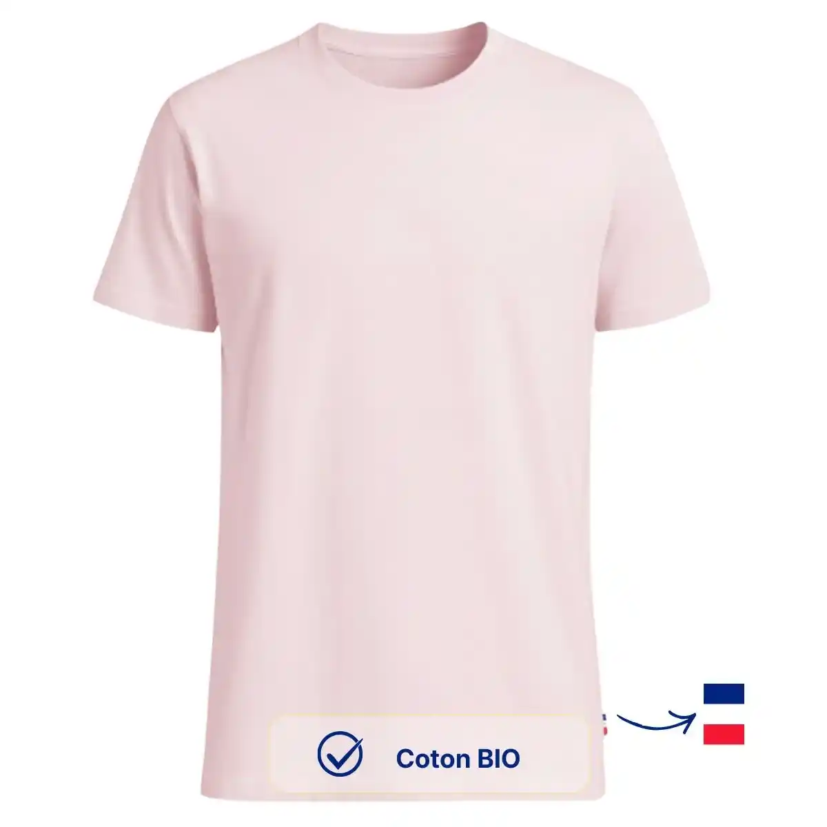 T-shirt Homme Rose Clair | Coton Bio - Image 2
