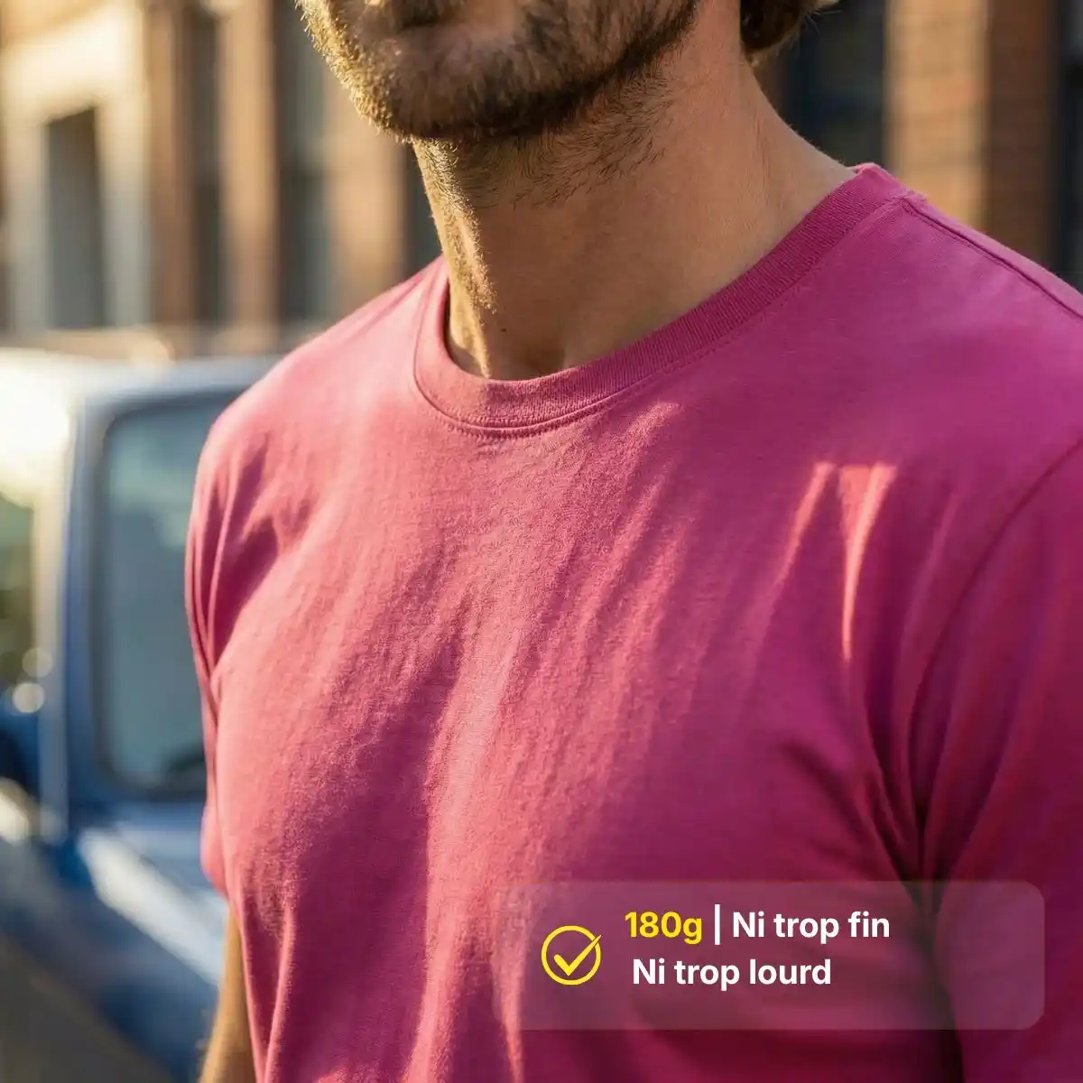 T-shirt Homme Rose Fuchsia | Levant - Image 3