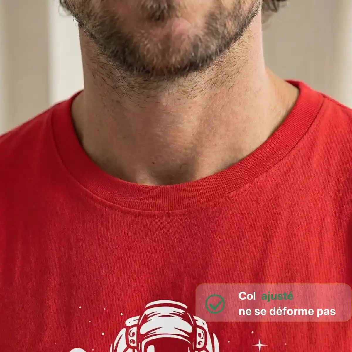 T Shirt Homme Rouge | Astronaute - Image 3