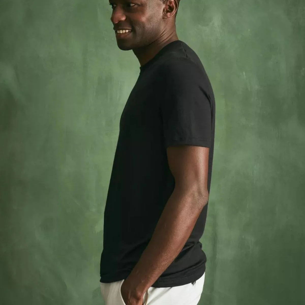 T-shirt laine mérinos Homme Noir - Image 3