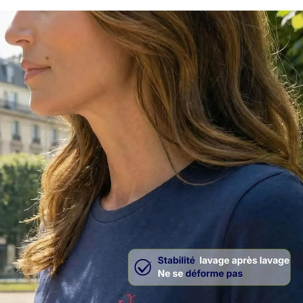 T-shirt femme bleu | Love - Image 3