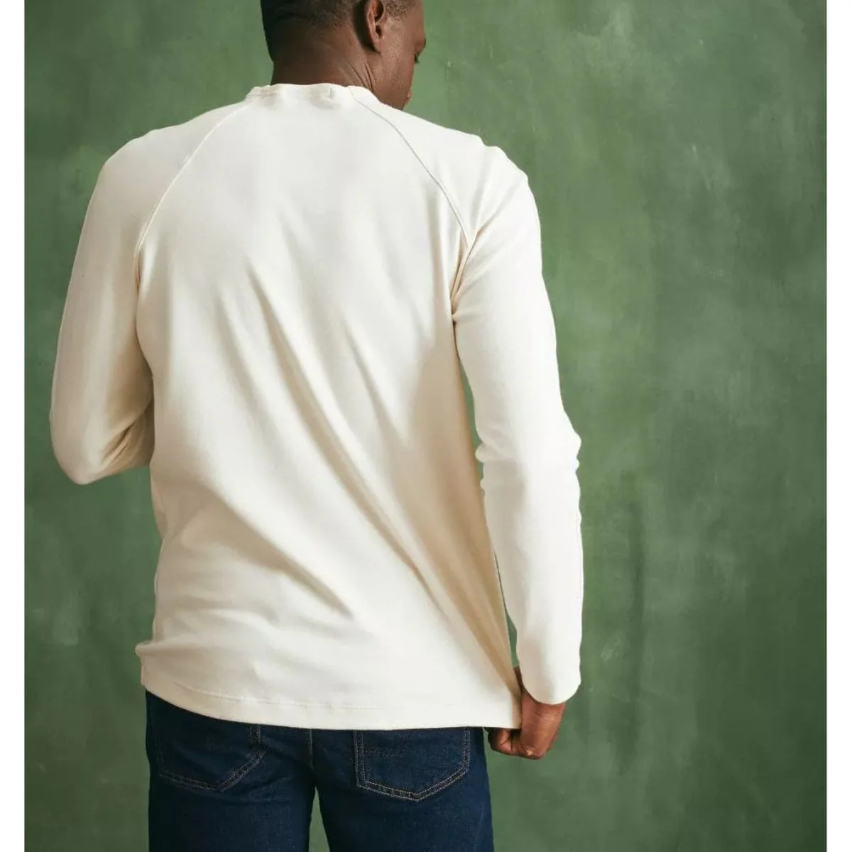 T-shirt manche longue Col Homme Ecru - Image 3