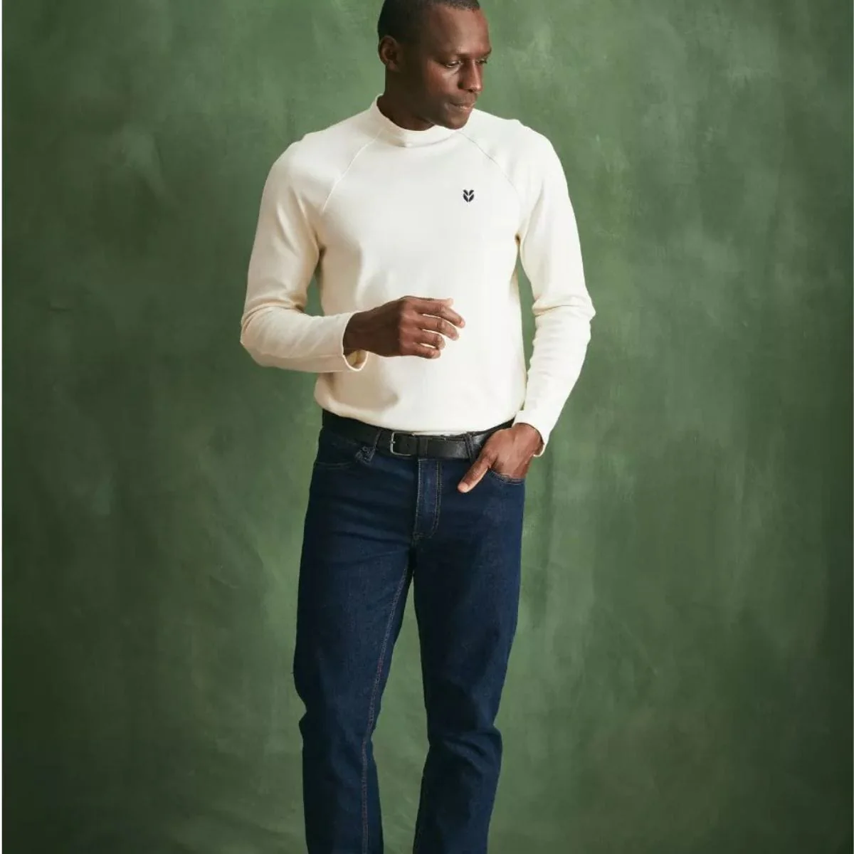 T-shirt manche longue Col Homme Ecru - Image 4