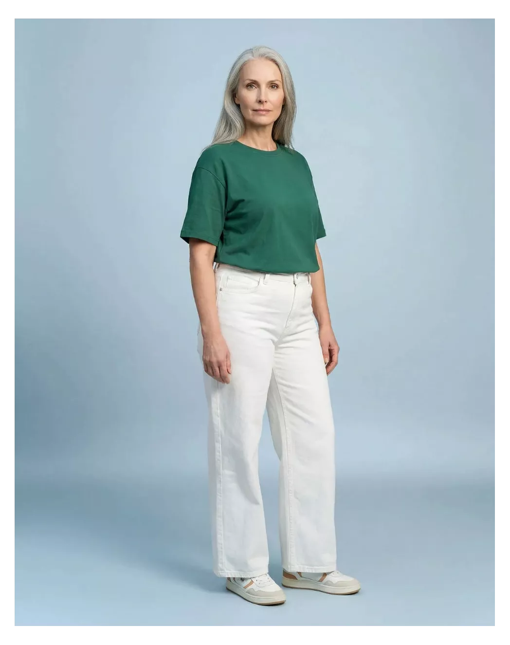 T shirt Oversize femme Vert bouteille coton modal - Image 4