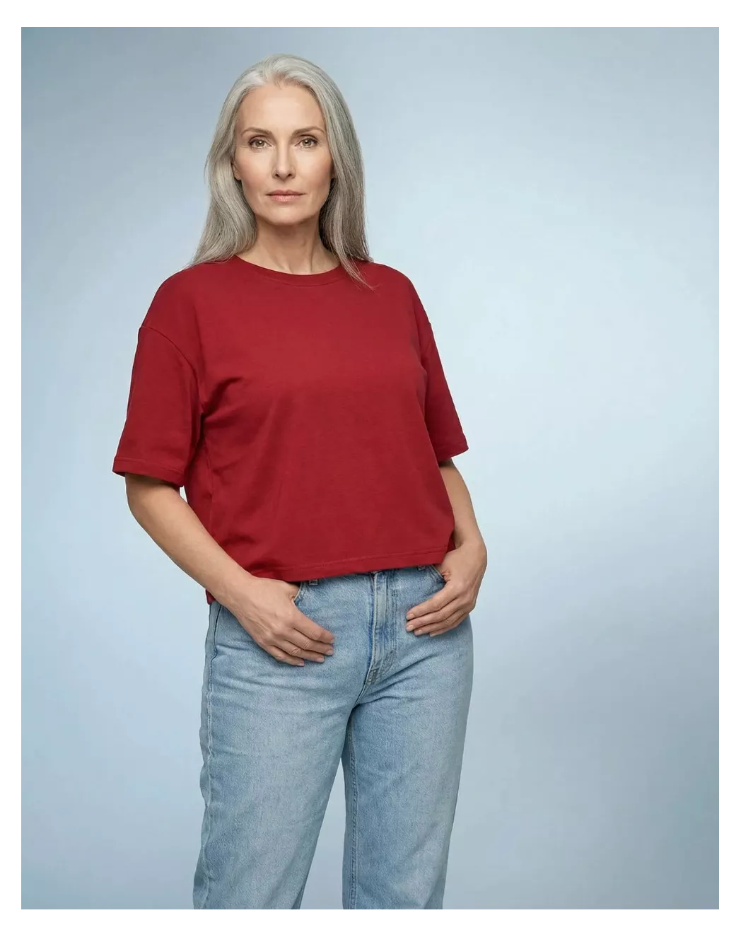 T shirt Oversize femme Rouge - Image 3