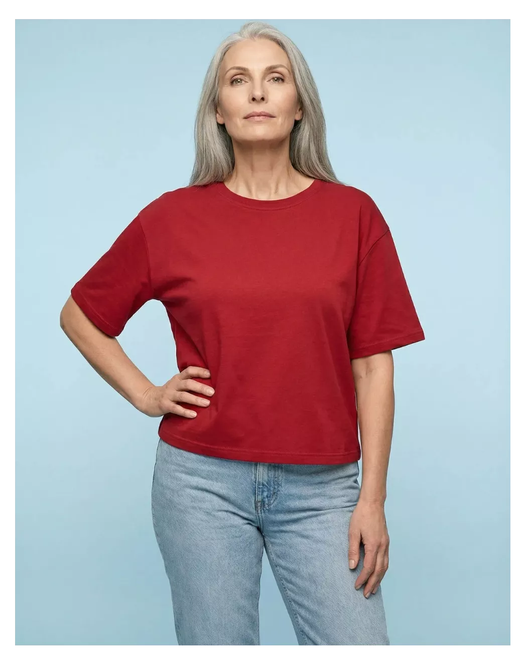 T shirt Oversize femme Rouge - Image 5