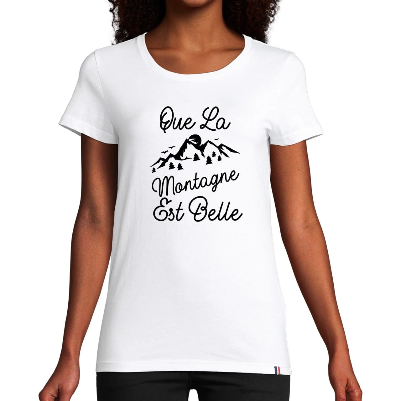 T-shirt femme bleu | Que la montagne est belle - Image 4