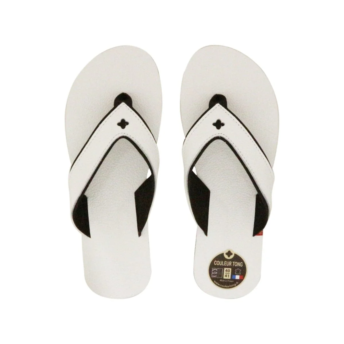 Tong cuir blanche - Image 3
