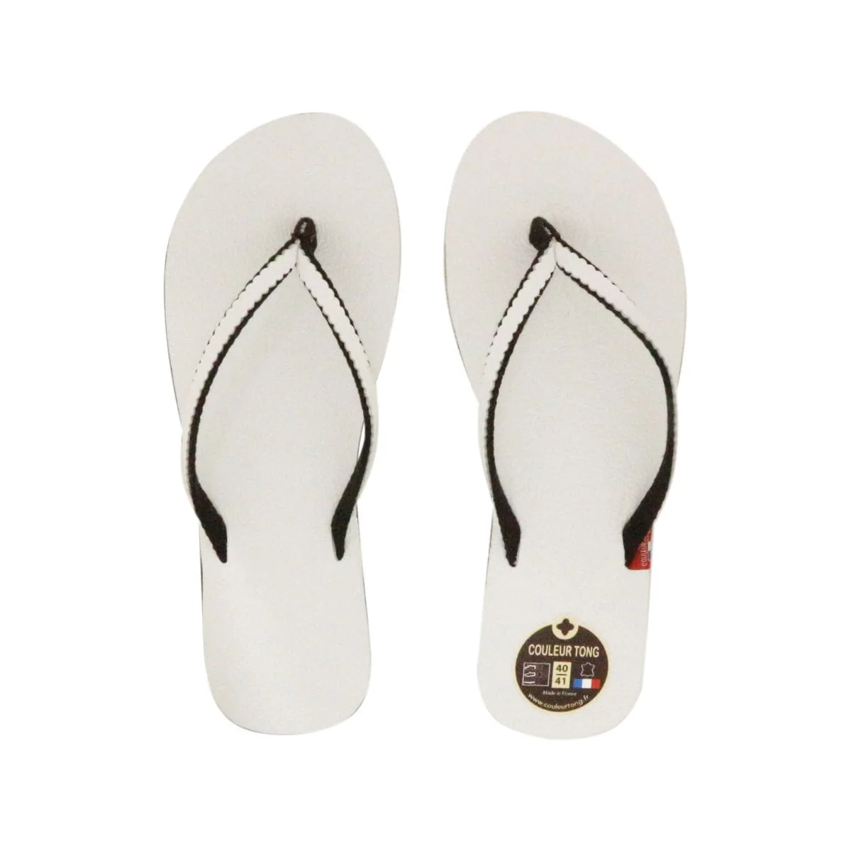 Tong blanche en cuir - Image 5
