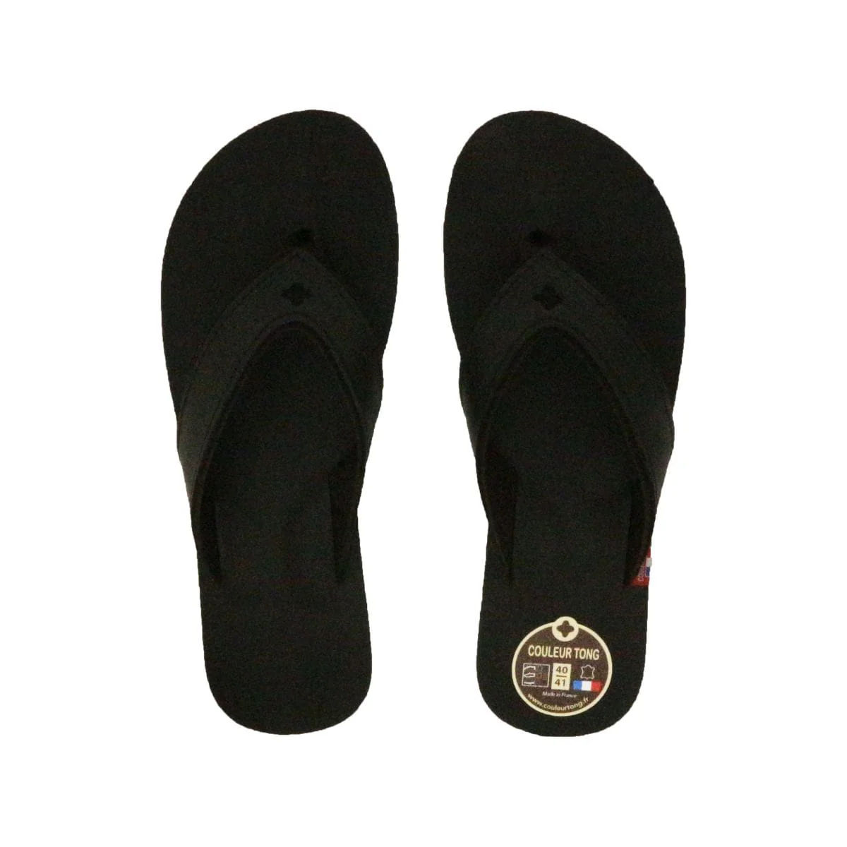 Tong noire en cuir - Image 3