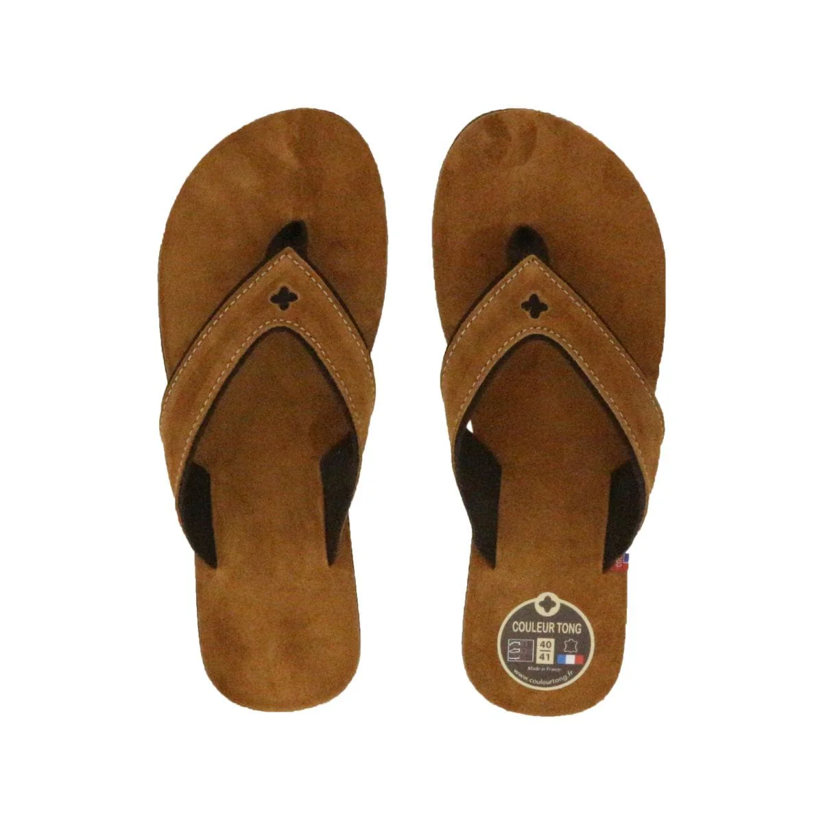 Tong en cuir sable camel - Image 3