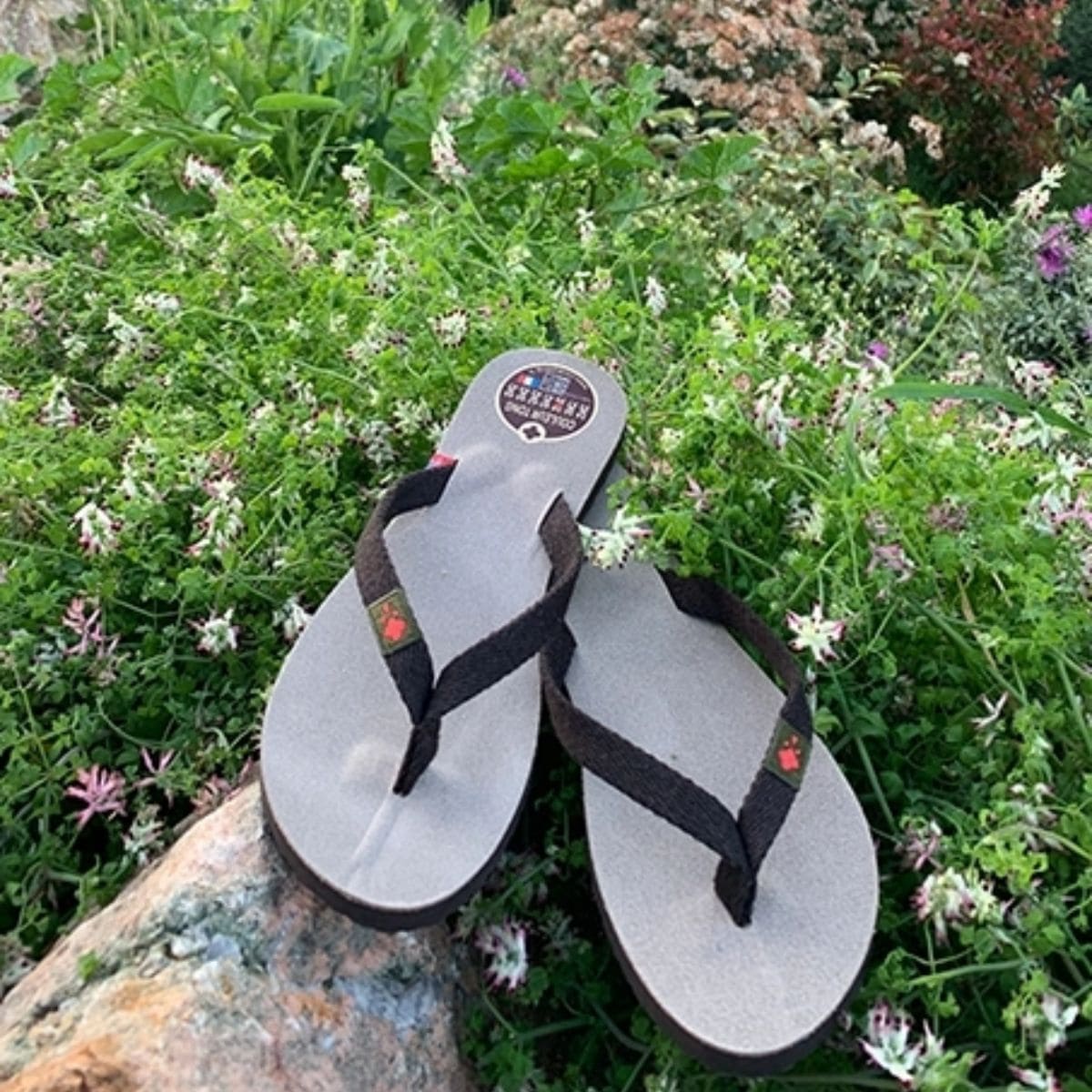 Tong en cuir taupe - Image 2