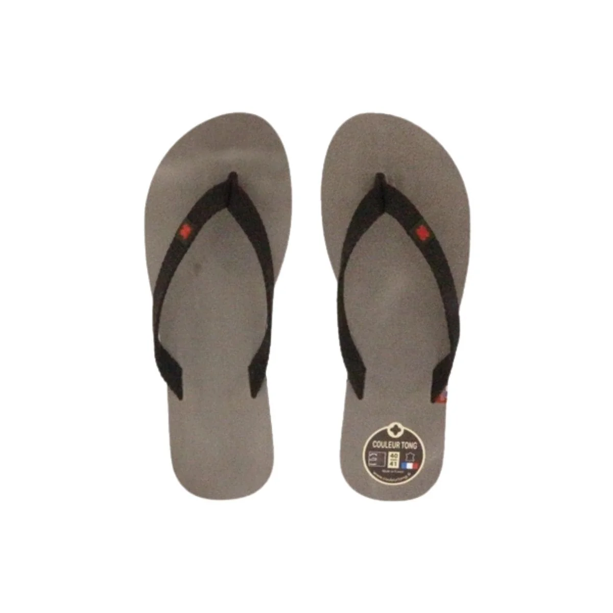Tong en cuir taupe - Image 3
