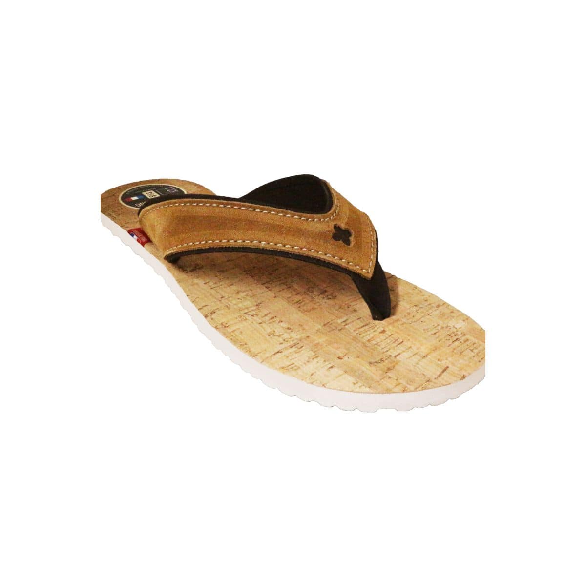 Tong liège Sable en cuir